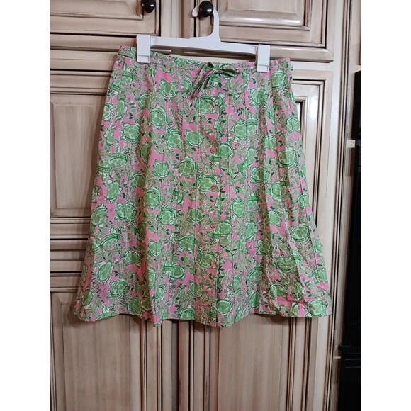 Key West TURTLE Print Skirt Tie Waist Button Down‎ - Size MEDIUM - Picture 1 of 8